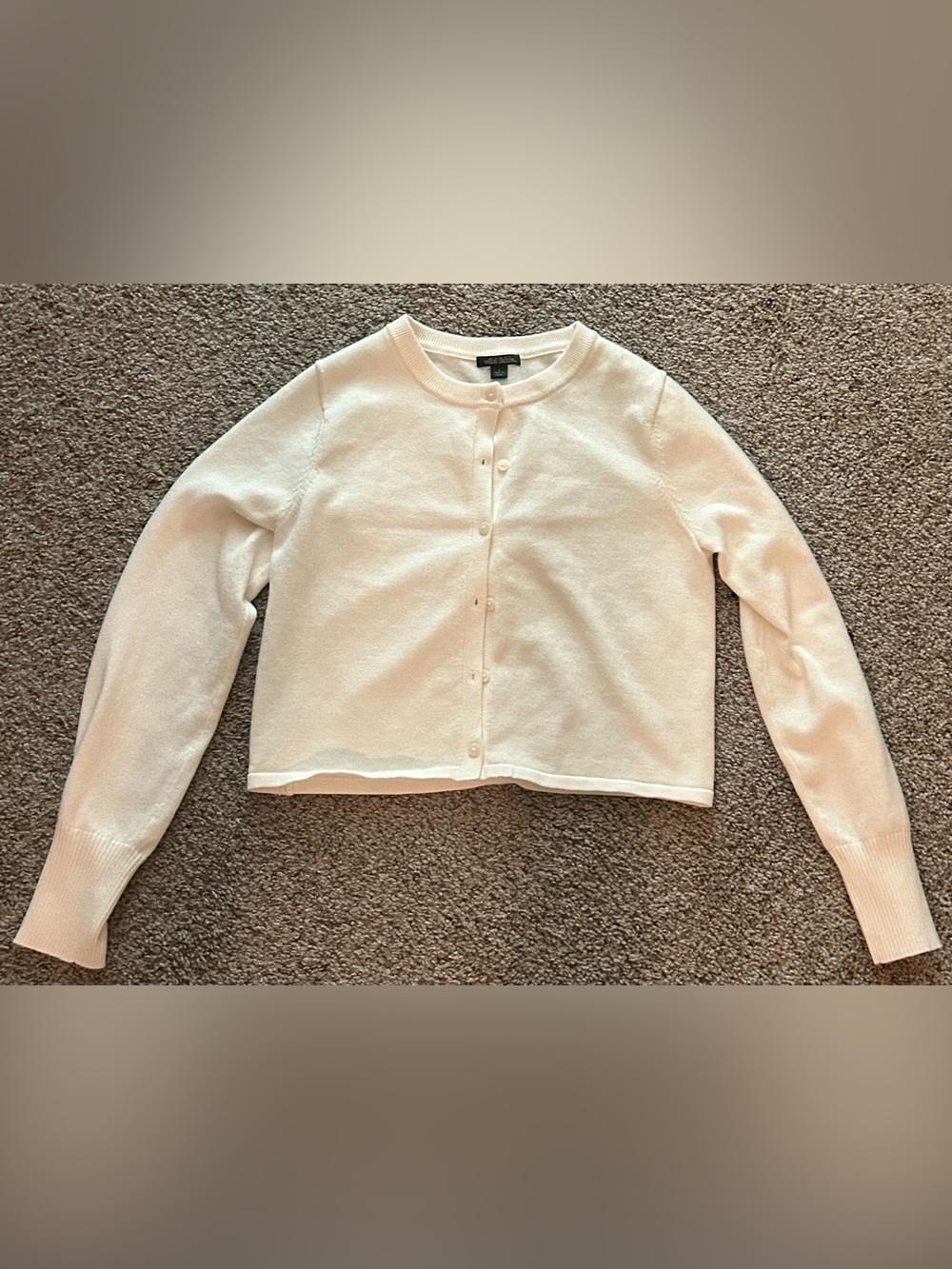 wild fable White Button-Front Crewneck Cardigan